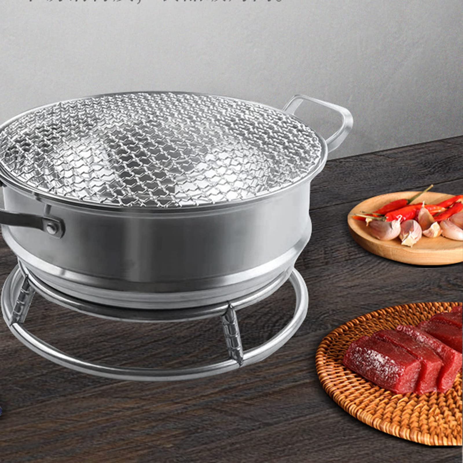 Parrilla de Acero Inoxidable Parrilla de carbón Creativa Parrilla portátil sin Humo Adecuada para Interiores/Patio/Camping