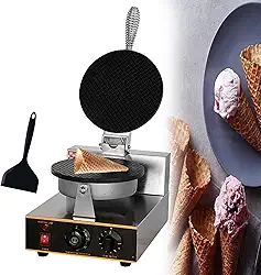 CNAOHGHN Máquina elétrica de fazer waffles com casquinha de sorvete de 1200 W,máquina de ferro para fazer casquinha de sorvete, temperatura de 50-250 ℃ e tempo de 0 a 5 minutos ajustáveis
