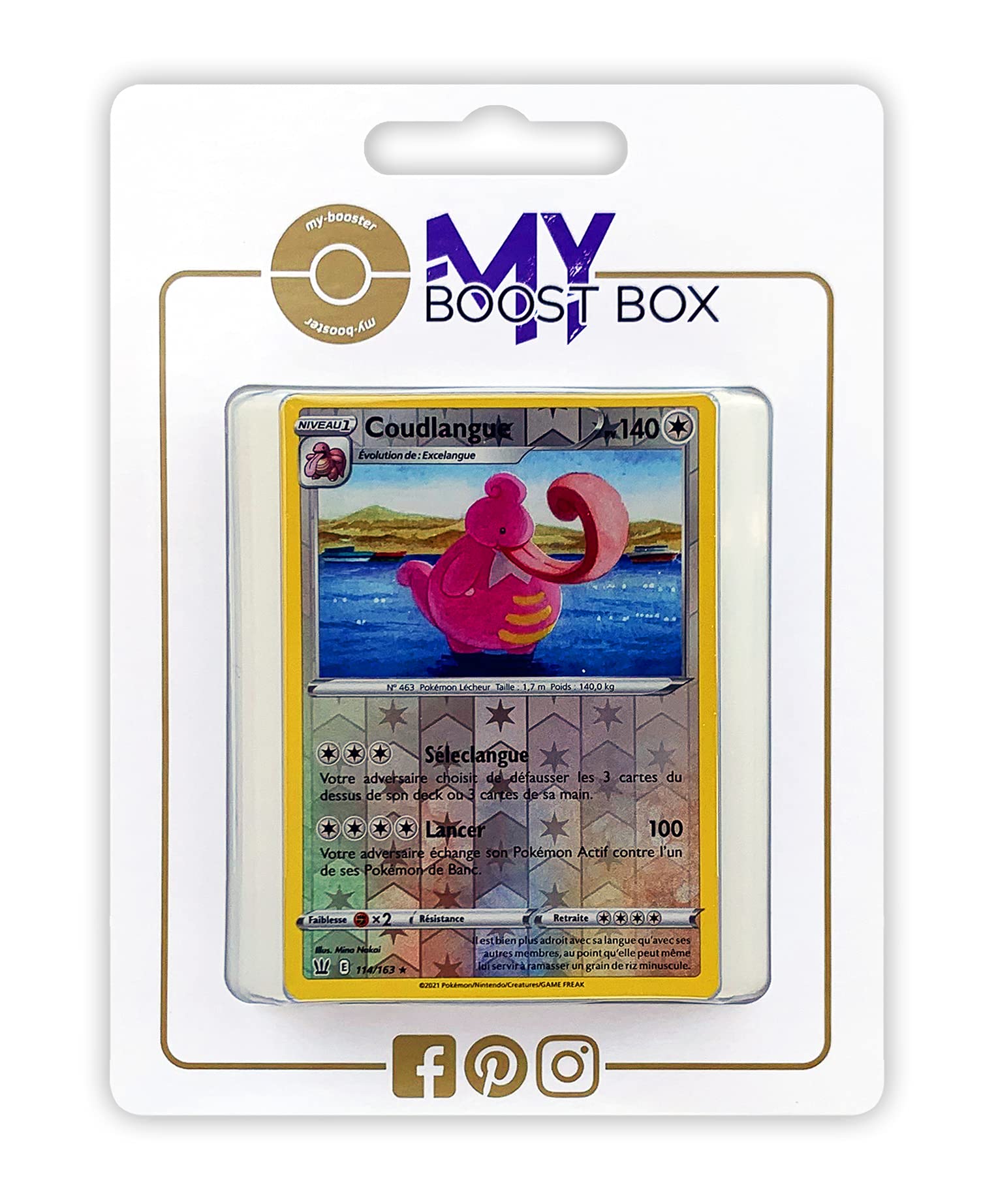 Coudlangue (Lickilicky) 114/163 Holo Reverse - Myboost X Epée et Bouclier 5 Styles de Combat - Box of 10 Pokemon French cards