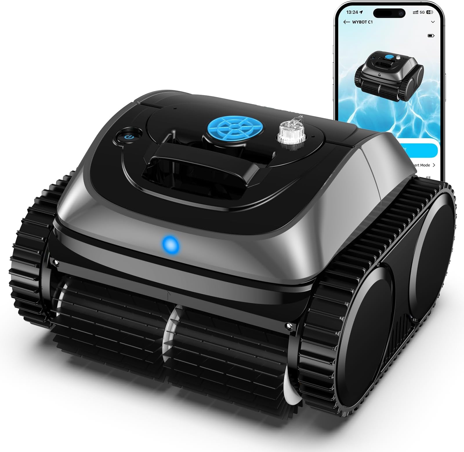 WYBOT Cordless Robotic Pool Vacuum, 140mins Runtime, Robotic Pool Cleaner with Upgraded Triple-Motor, Wall Climbing, Intelligent Route Planning, for Pools up to 1,614 Sq.ft