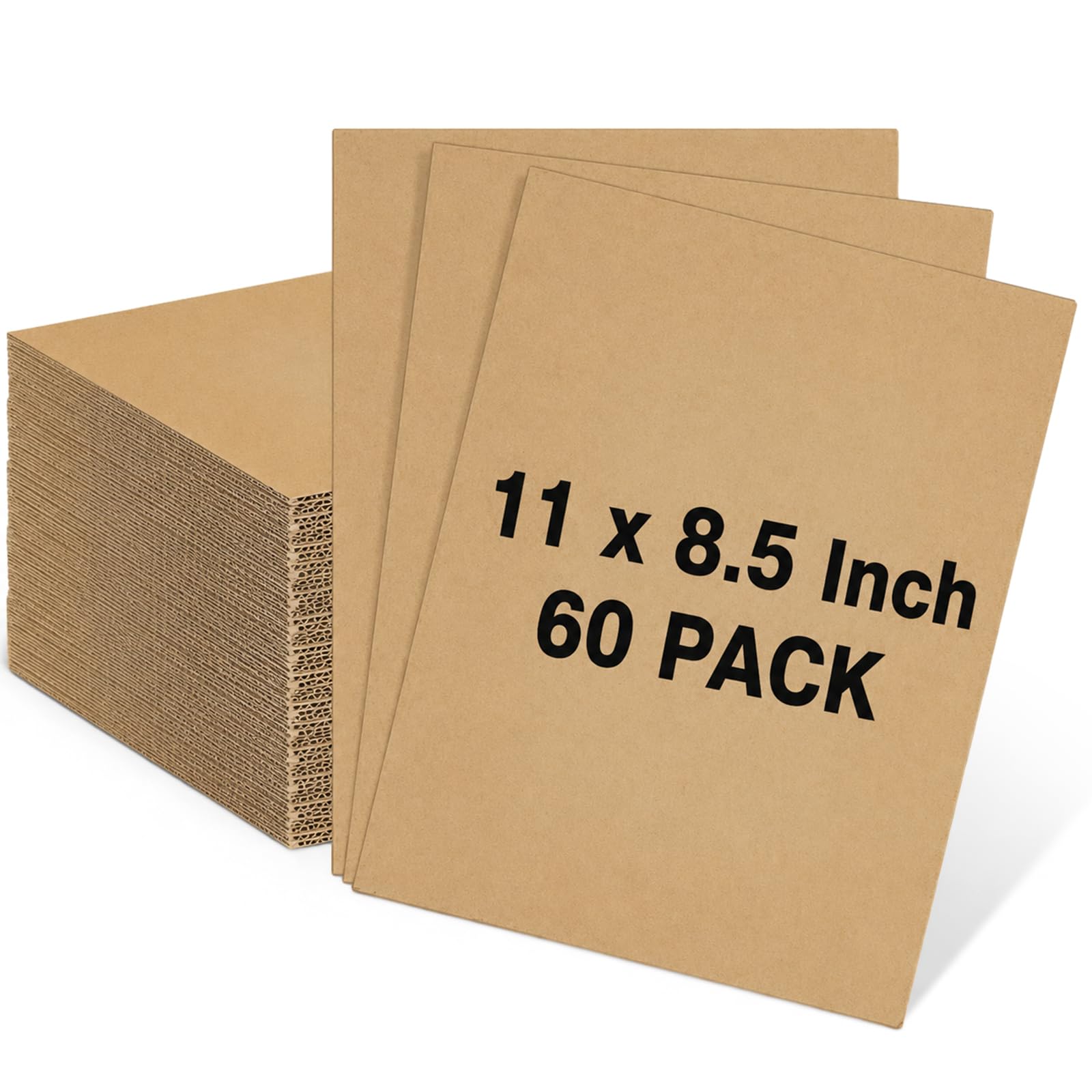 Henoyso 60 Pack 11 X 8.5 Inch Brown Cardboard Sheets