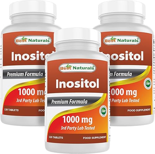 Best Naturals Inositol 1000 mg 120 comprimidos (120 unidades (paquete de 1)) (120 unidades (paquete de 3))