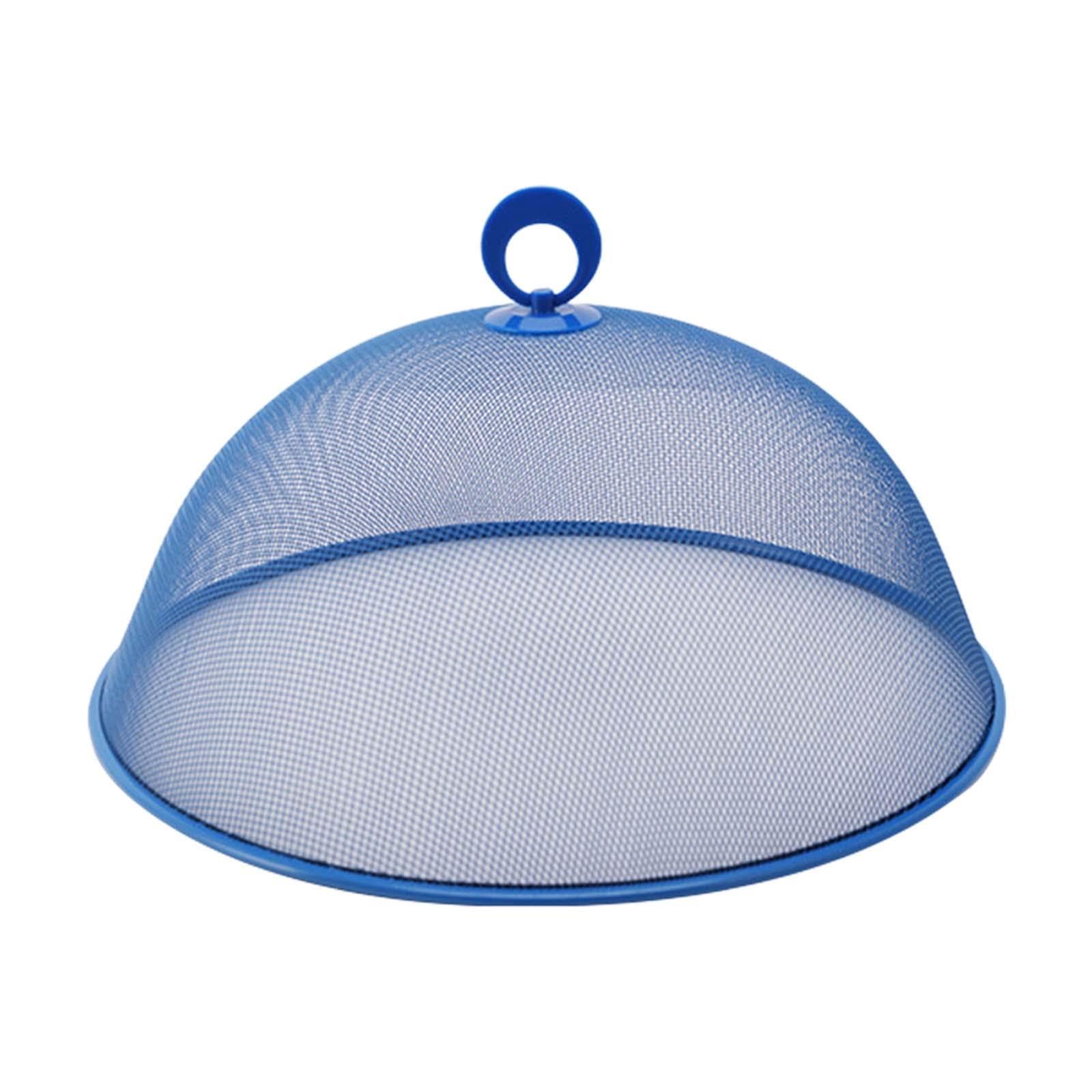 UJEAVETTE Metal Mesh Screen Food Cover Reusable Food Tent for Home Entertaining Snacks Blue-image-0