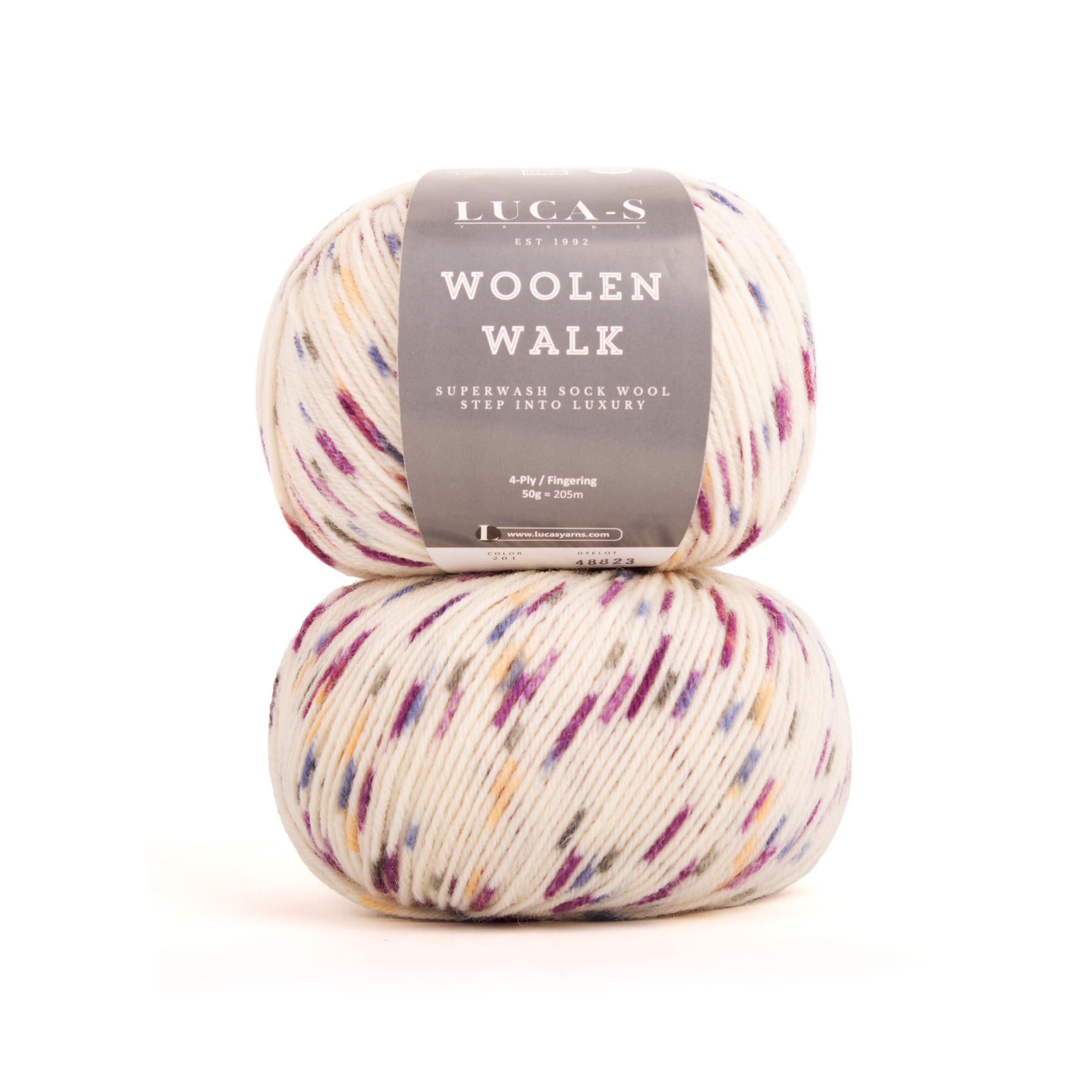 Set of 2 Superwash Sock Wool for Knitting, 4 Ply Sock Yarn from 75% Pure Wool - 25% Polymide, 50g Sock Hand Knitting Yarn — image 1