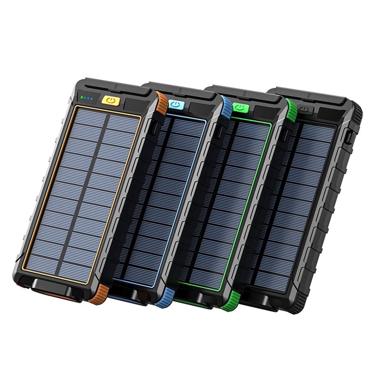 Banca di energia Solare Caricatore Portatile di Grande capacità Banca di Alimentazione Esterna LED Caricatore Solare Impermeabile Batteria 20000Mah, Blu