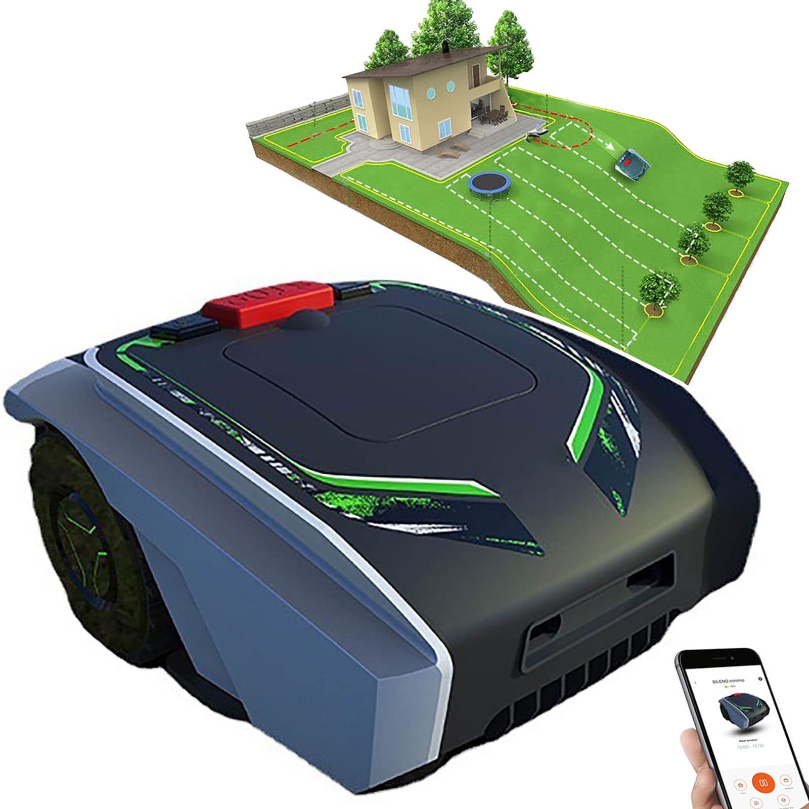 Tosaerba Intelligente Completamente Automatico, Robot Da Prato, Pianificazione Del Percorso, Resistente Alle Intemperie, Dispositivo Di Protezione Di Sicurezza, Ricarica Automatica