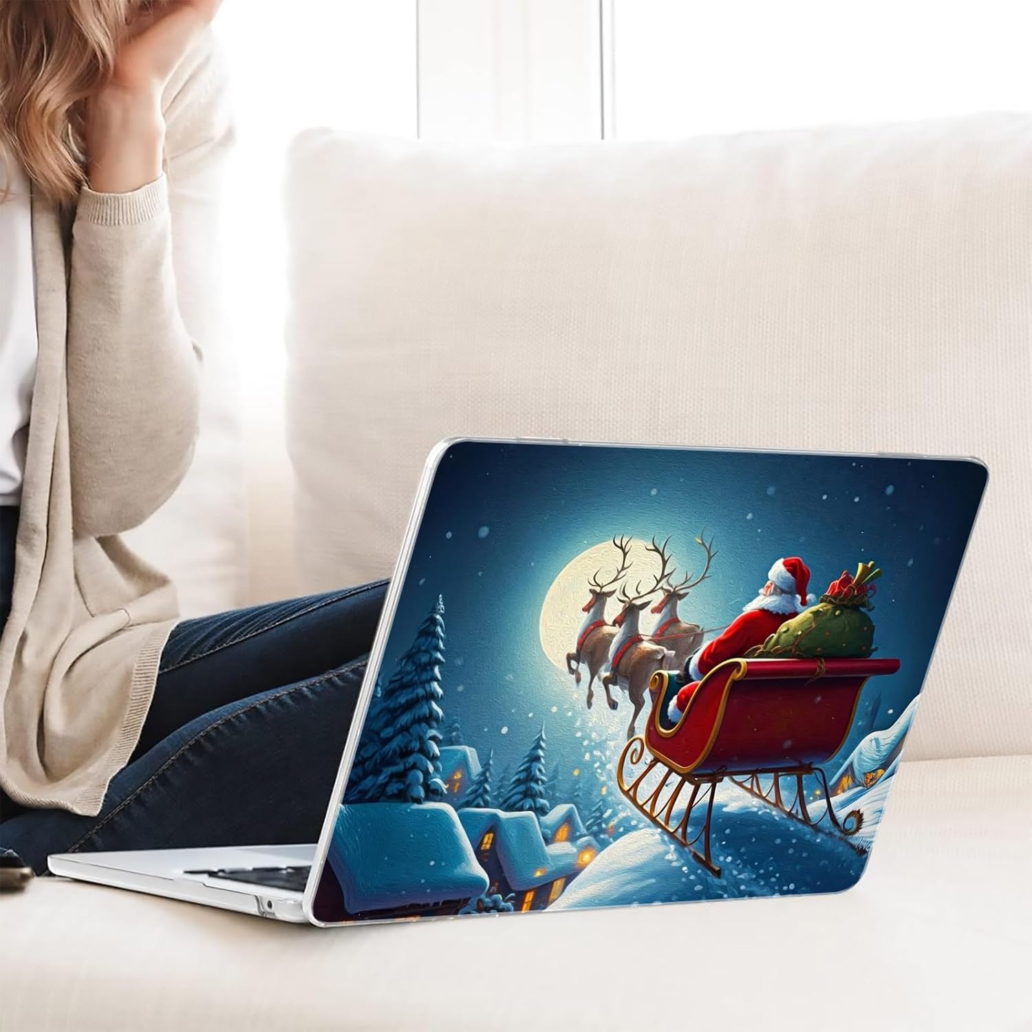 Compatible with MacBook Neo 13-inch, Hard Shell Case with Keyboard Cover and Screen Protector (A3404 A18 Pro chip, 2026 Release) - Santa Claus MC21459