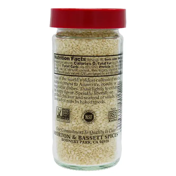 Morton & Bassett Sesame Seeds, 2.4 oz – Non-GMO, Salt-Free, Nutty and Crunchy for Baking, Salads & Asian Cuisine 2