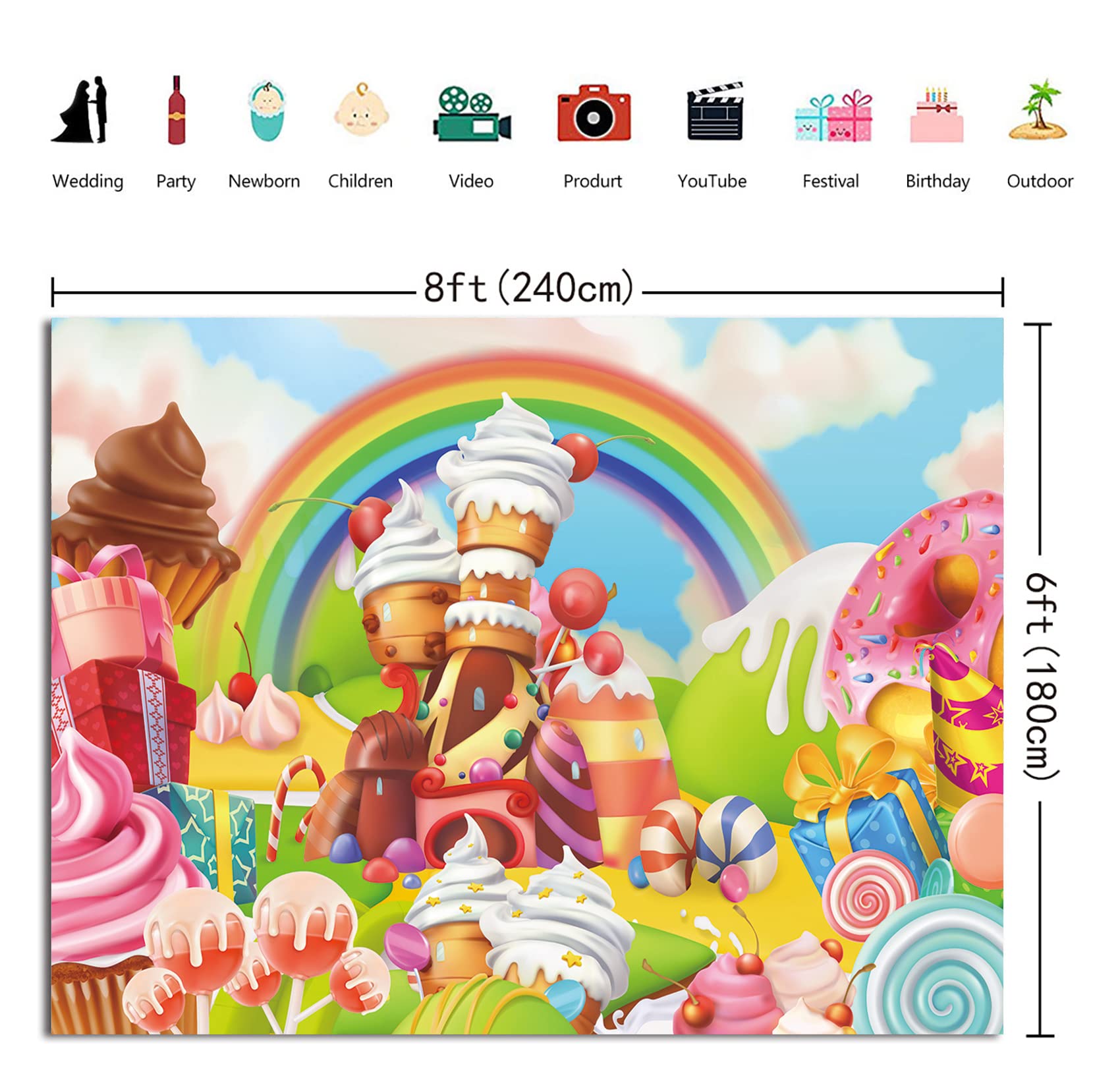 Birthday Backdrop Donut Theme Balloon Color Candyland Sweet Gift 18inch  Lollipop Foil Balloon Party Decorations Girl Birthday Party Needs  I.870119534 Willy Wonka Decorations, image size:1700x1624