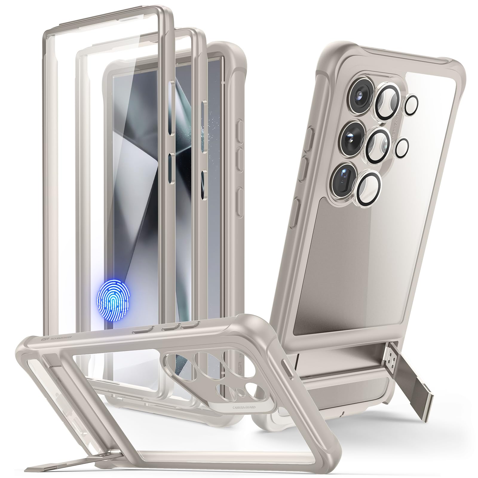 ESRfor Samsung S24 Ultra Case, S24 Ultra Case with Extra Protective Front Frame& 3 Kickstand Modes, Exceeds Full-Coverage Military-Grade Protection, Heavy Duty Shock Armor Kickstand Case