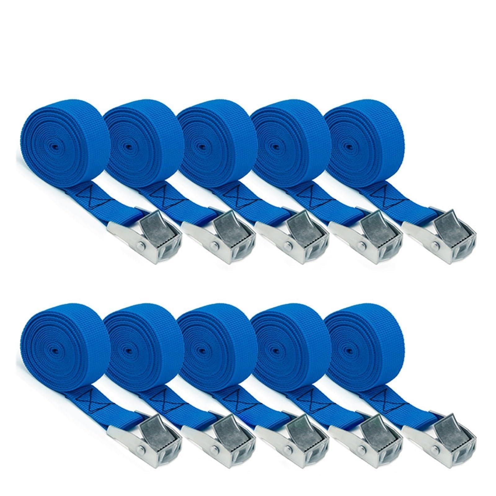 Zurrgurt, 10 STÜCKE 3 Verstellbare, wiederverwendbare Zurrgurte mit rostfreien Schnallen aus Legierung, Nockenschnalle, Zurrgurt for sichere Ladungsbindung(C)