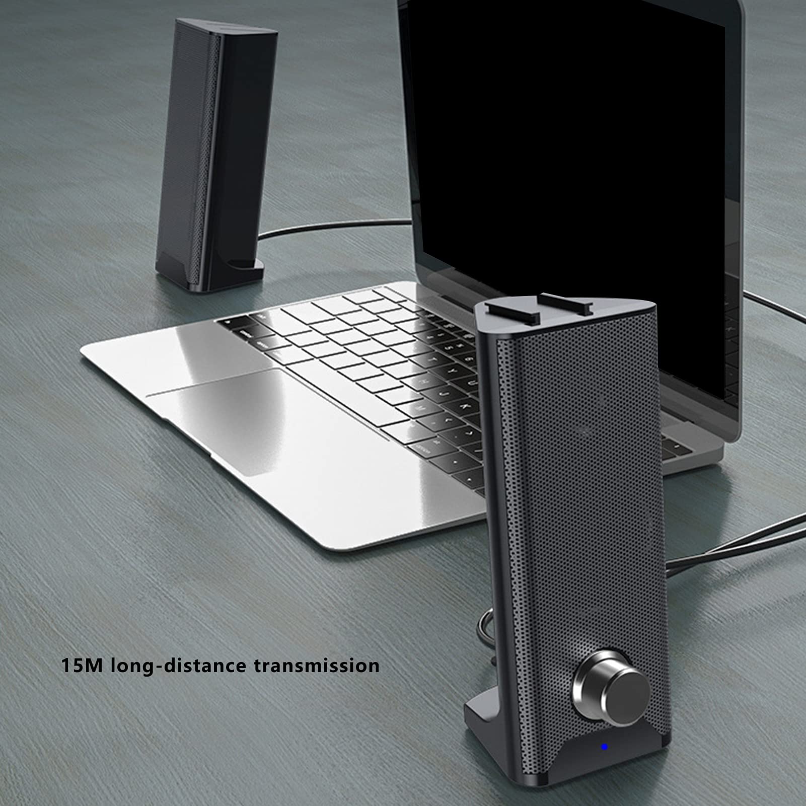 NIZUUONE Altoparlante Stereo 2.1 Cablato Con Subwoofer Per Computer - 3W, Bassi Potenti, Manopola Di Controllo