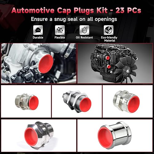 Miniatura 3 de ANCEL Kit de tapones de tapa de bloque de 23 piezas para todos los sistemas de automóviles, compatible con máquina de humo automotriz ANCEL S200