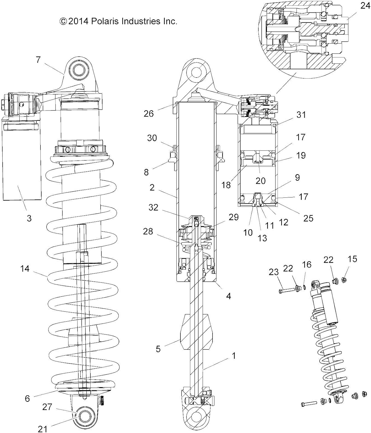 Polaris Snowmobile Body, Black, 2 in, Genuine OEM Part