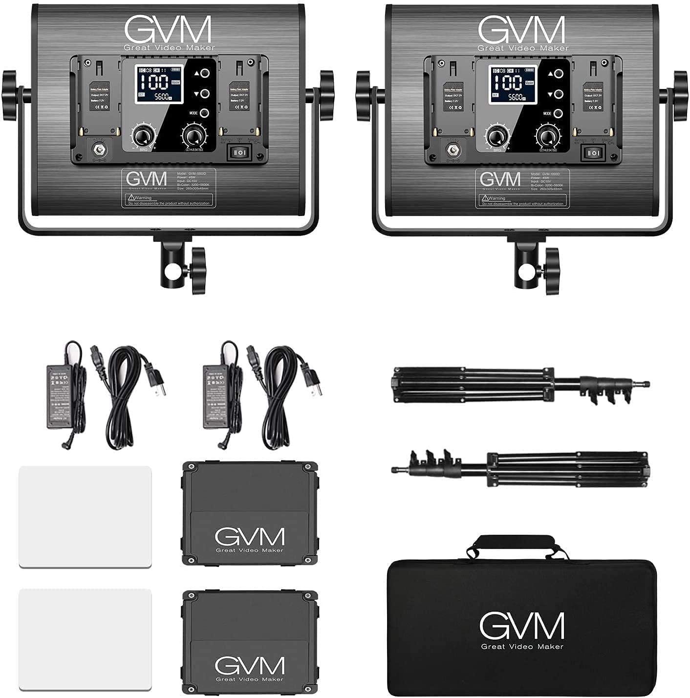 GVM 480 Kit de Lumière Vidéo LED avec Trépied, Lumière de Studio LED GVM 480 Kit de Lumière Vidéo LED avec Trépied, Lumière de Studio LED