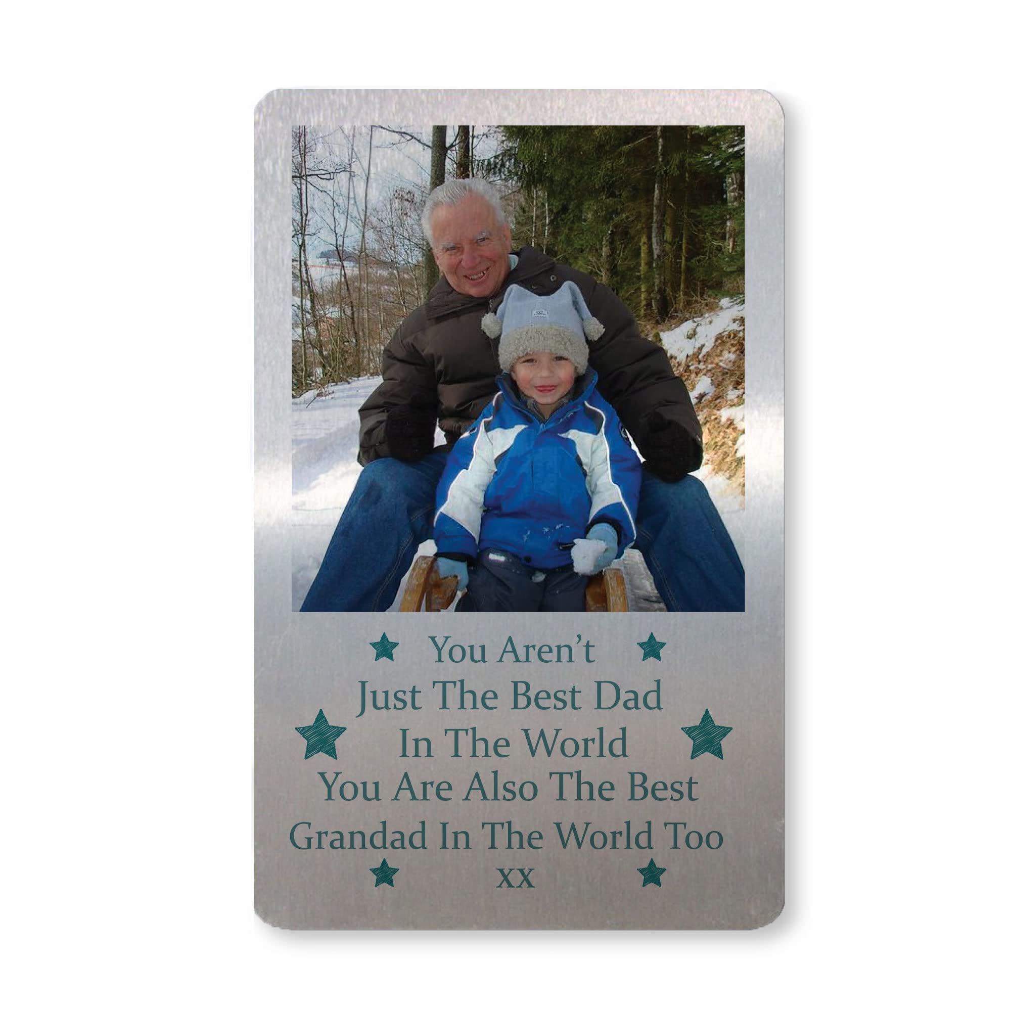 RED OCEAN Personalised Grandad Wallet Card Insert - Black Aluminium - Contemporary Style - Gift For Him