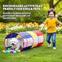 Vista 4 de Playz Túnel de juego extragrande para niños pequeños de 1 a 3 años – Tubo de gateo emergente para bebés, actividad sensorial, juguete para niños