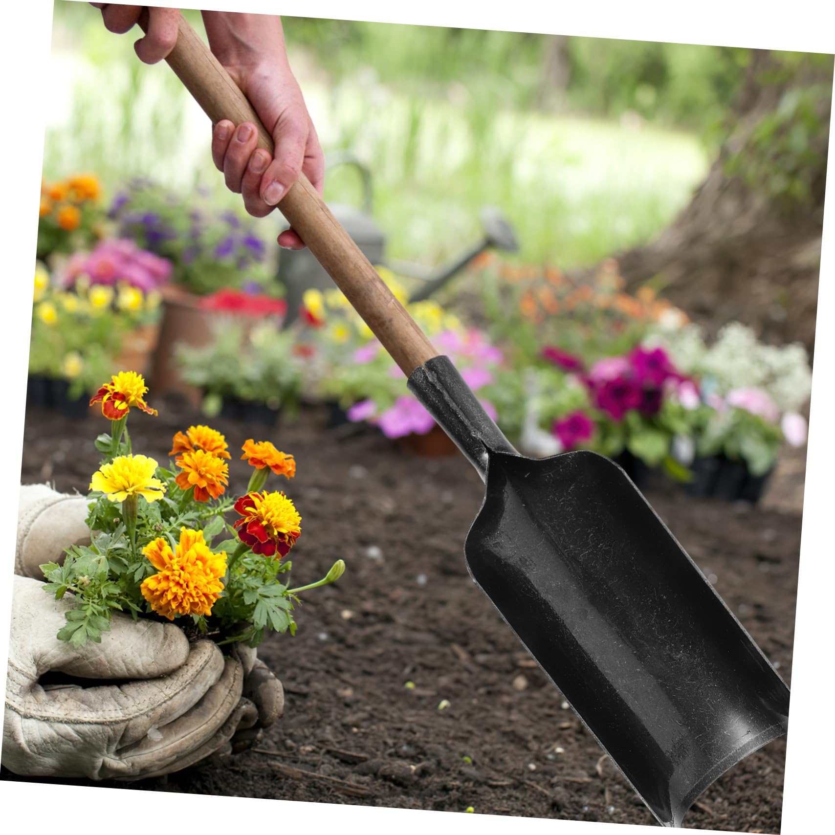 TOYANDONA Pala De Jardín De Metal Pala De Jardín para Jardinería para Uso para Herramientas De Jardinería | Corte de Raíces Metálicas, Herramienta de Jardinería y Huerto, Formato Compacto