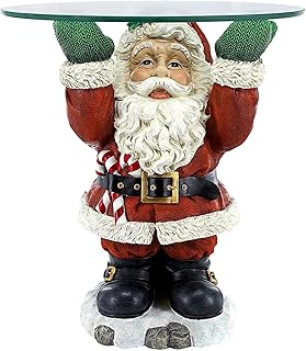 Christmas Santa Claus Waiter Resin Figurine - 2024 Santa Butler with Tray for Snack Fruit,Indoor Home Table Christmas Decoration (1PC)