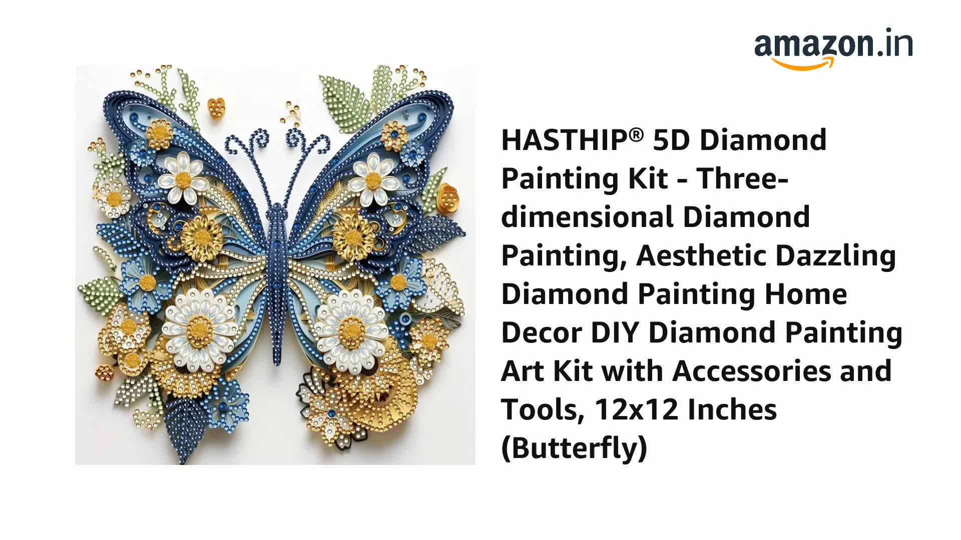 Kit Diamond Painting Fata Con Farfalle 5D, 30x40cm: Quadro Diamanti Rotondi Sfavillanti, Fai Da Te Per Adulti E Principianti, Decorazione Casa