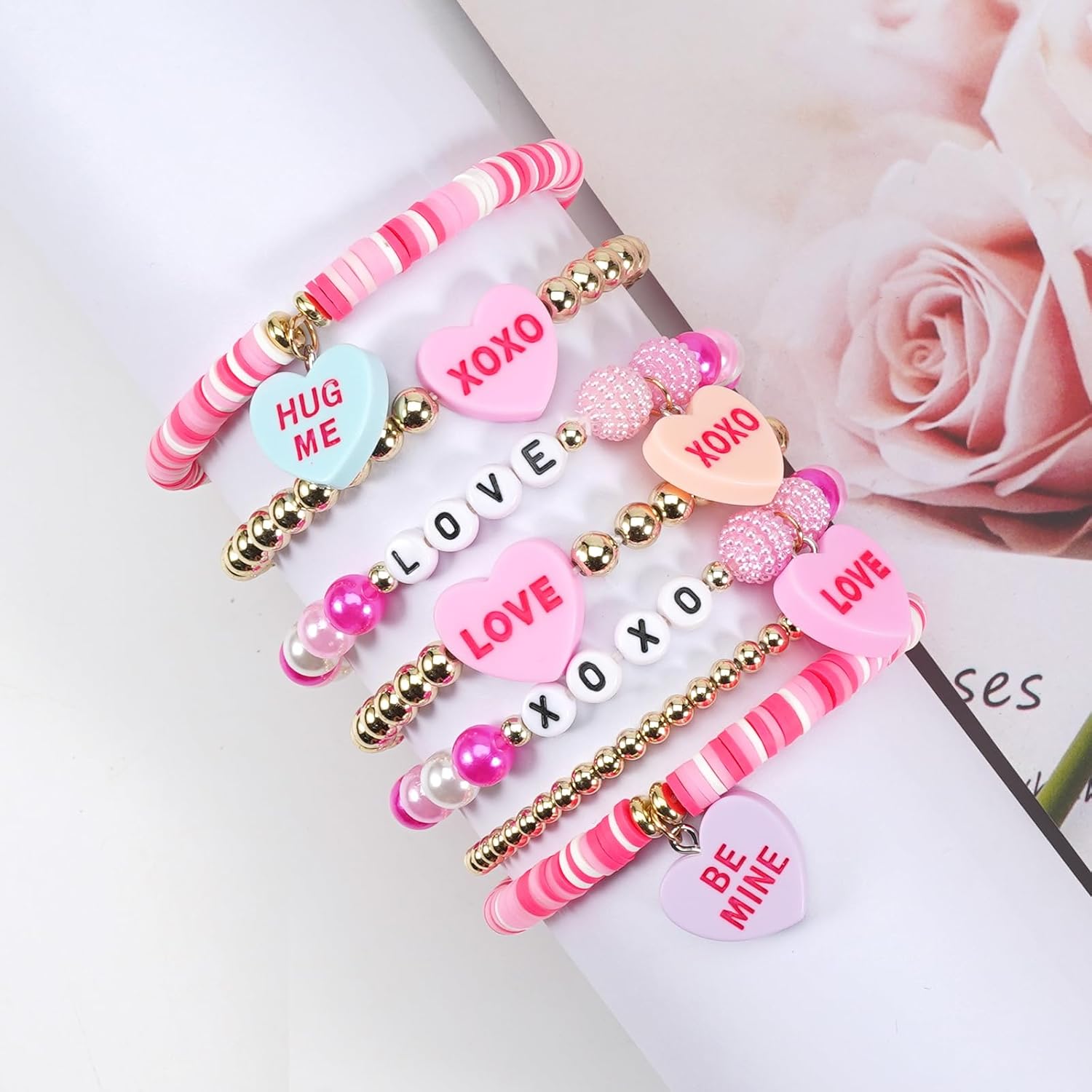 Ardorchid USA Flag Bracelets Valentine's Day Heishi Bracelets St. Patrick's Mardi Gras Beaded Bracelets Easter Rainbow Juneteenth Rasta Bracelets - Image 9