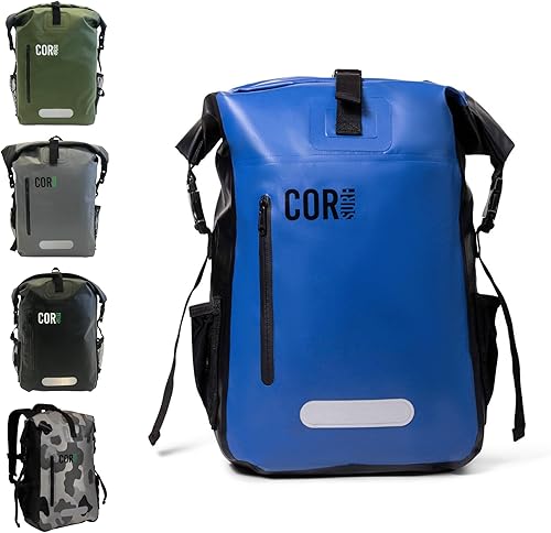 COR Surf Mochila impermeable con funda acolchada para laptop, paquete enrollable resistente (azul oscuro, 40L)