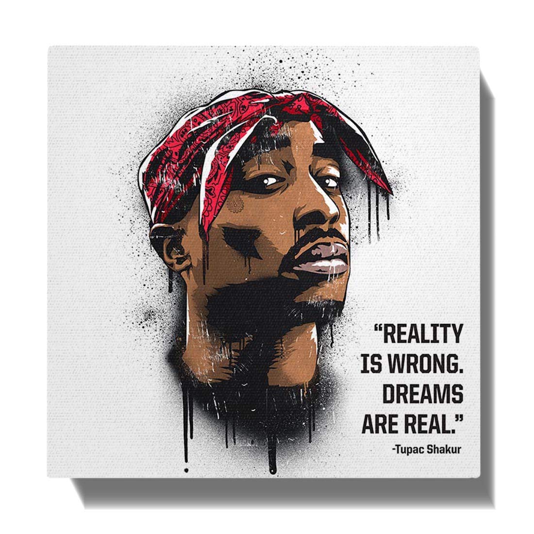 100Yellow® Tupac Shakur Canvas Popart with Wooden Frame(10 X 10 Inch.)