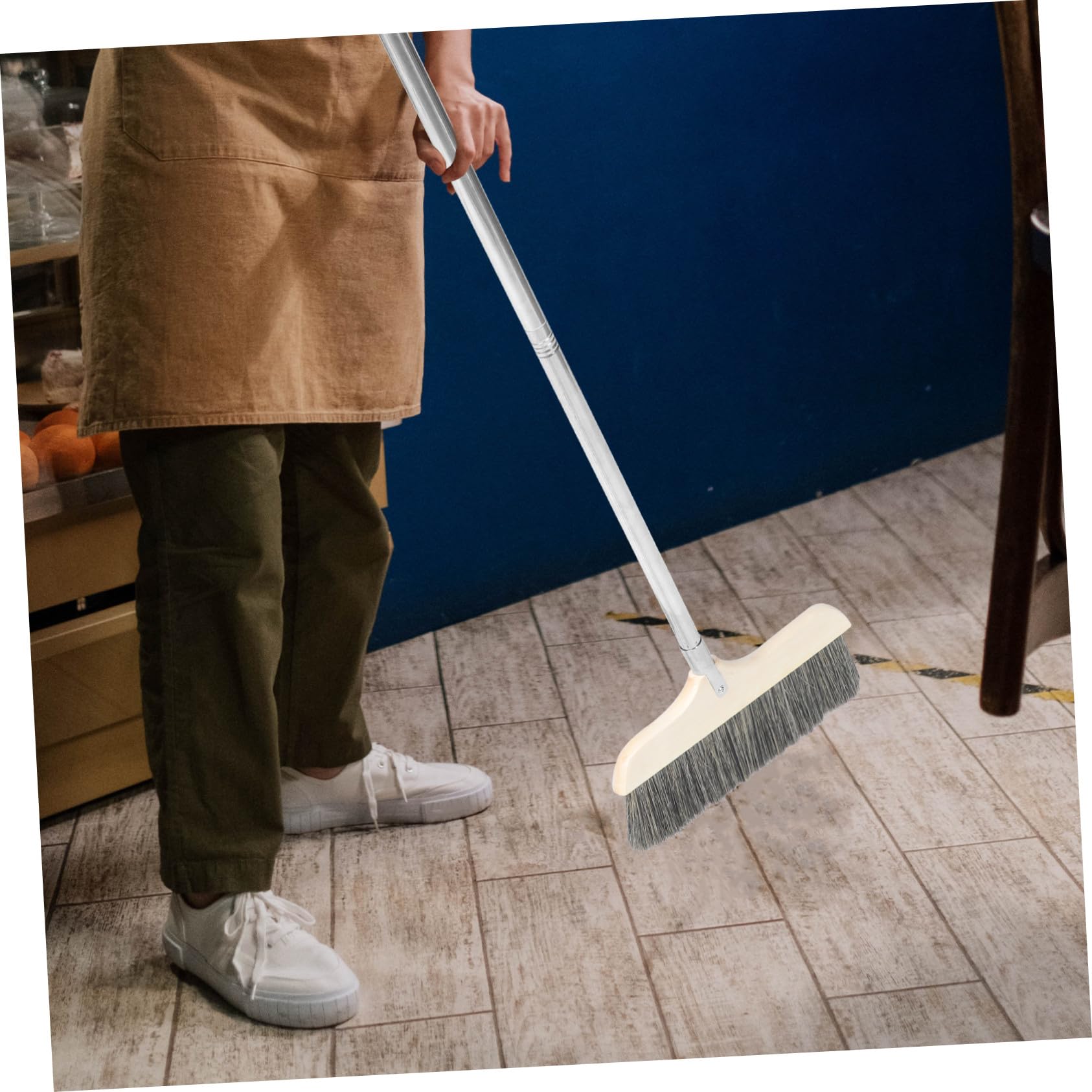 Scopa da Interni con Manico lungo Staccabile Scopa per Pulire Pavimenti in Casa e Ufficio Leggera Setole Morbide per Angoli Difficili