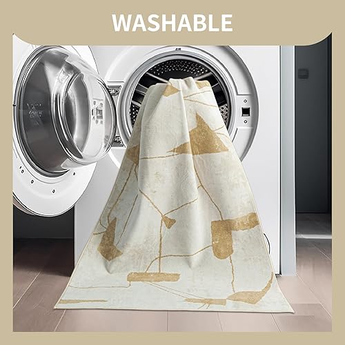 Miniatura 5 de Alfombras lavables de 5 x 7 pies para sala de estar, modernas, antideslizantes, ligeras, para cuarto de servicio, cocina, comedor, decoración del