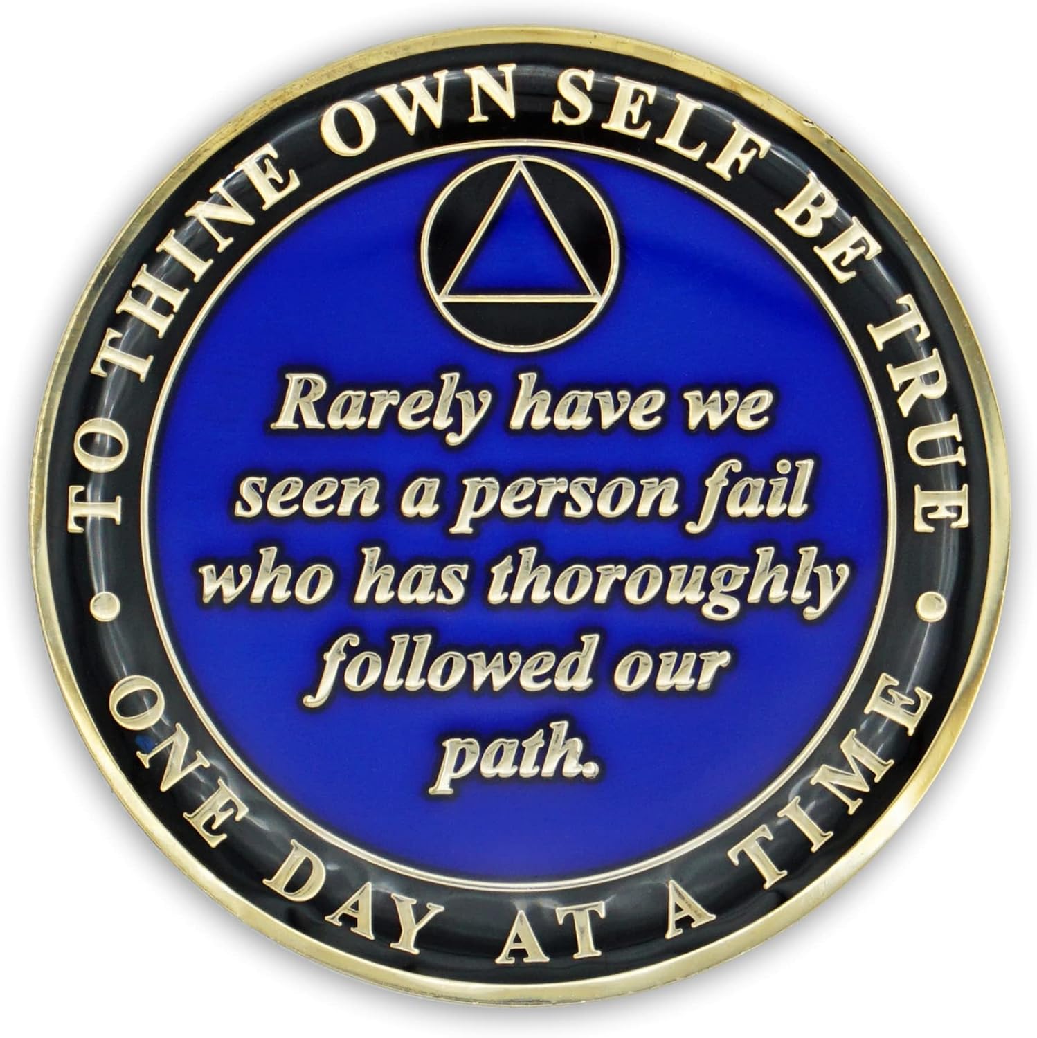 10 Year Sobriety Coin | Founders Triplate AA Chip | Celebrate Recovery Anniversary Token | Alcoholics Anonymous Gift (Blue)