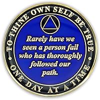 Vista 4 de Moneda de sobriedad de 2 años Chip AA Triplate de Fundadores Ficha de aniversario de celebración de recuperación Regalo de alcohólicos Azul