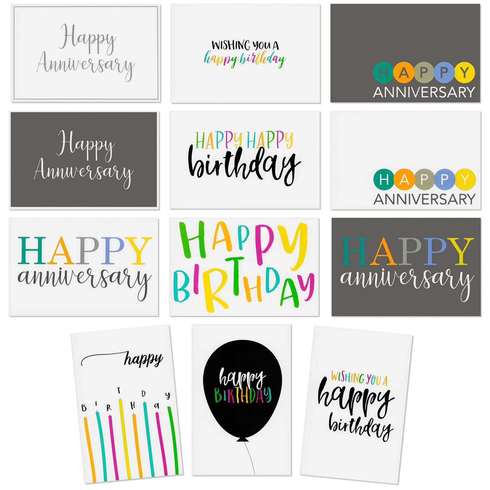 Best Paper Greetings Birthday & Anniversary Cards Assortment Box - Bulk Assortment w/Envelopes - Birthday Cards - Happy Anniversary Greetings - 4 x 6