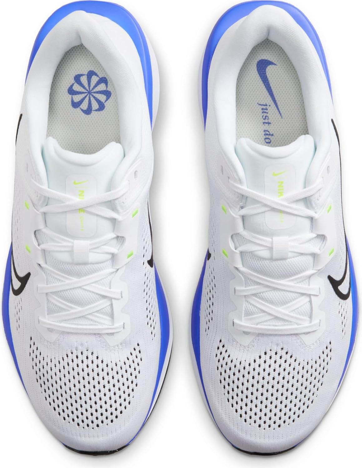 Nike Quest 6 Men's Road Running Shoes (FD6033-102, White/Hyper Royal/Volt/Black) Size 10