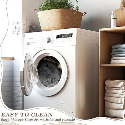 Miniatura 7 de Mixweer Juego de 9 sábanas para mesa de masaje, 3 piezas, incluye sábanas de masaje, funda para masaje, funda para reposo facial, funda para cama de