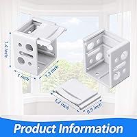 Vista 2 de Jetec 2 piezas de 1 pulgada Mini soportes ciegos de plástico blanco perfil caja montaje ventana persianas soporte barandilla