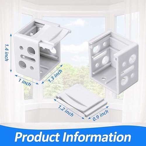 Miniatura 2 de Jetec 12 soportes ciegos de 1 pulgada, soporte de montaje de caja de perfil blanco, barandilla para persianas de ventana