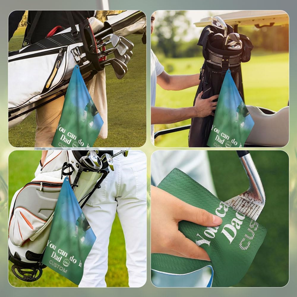 Personalized Golf Towel, Custom Golf Towels, 16.1" X 24"Customized Golf Towel for Men and Women,Durable Quality Absorbent Quick Dry,Photo/Picture/Text/Name/Logo Printed. - Image 5