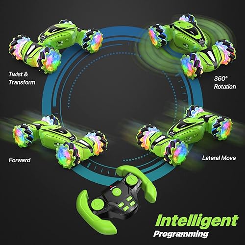 Miniatura 6 de Autos RC para niños, juguetes para niños de 6, 7, 8, 9 a 14 años, auto a control remoto de 360  voltea el auto de acrobacias de doble cara giratoria