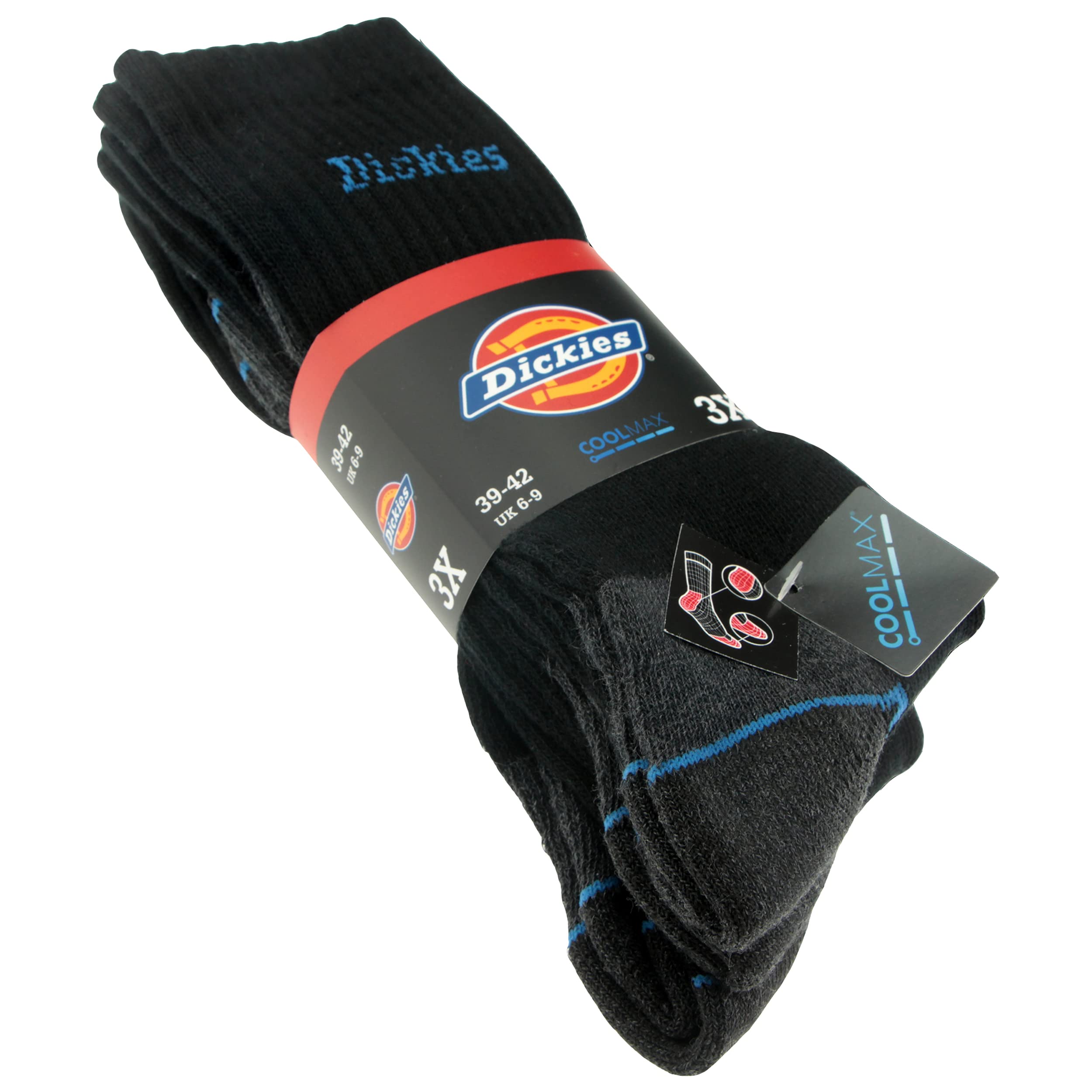 Dickies Men's 3 Pairs Of Black Dck C 3P Socks, 43-46