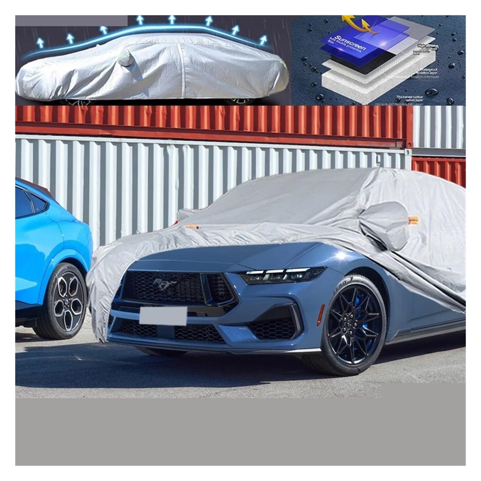 Copriauto Da Esterno Per Ford Per Mustang Protezione Esterna Coperture Complete Per Auto Copertura Da Neve Parasole Impermeabile Antipolvere Accessori Per Esterni