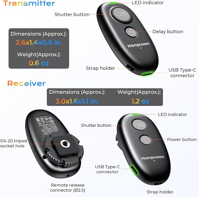 Control Remoto Inalámbrico Recargable para Cámaras Canon miniatura 8