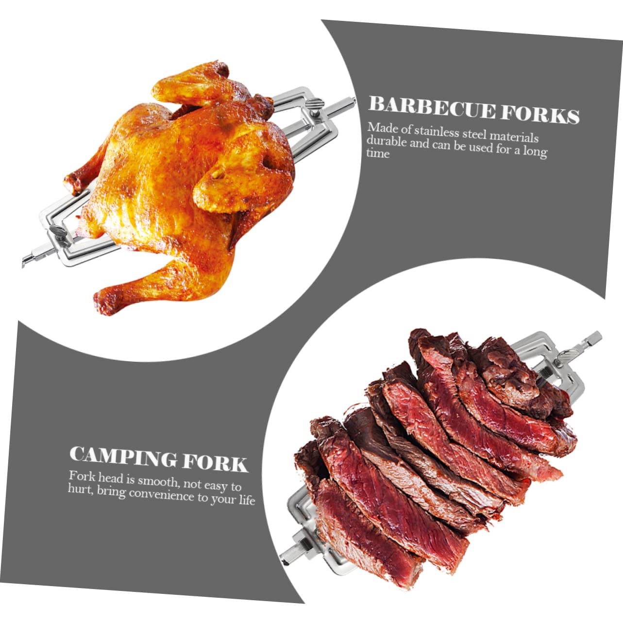 BESPORTBLE 3pezzi Forchette Bbq Inossidabile Per Fryer Facili Usare e Lavabili Lavastoviglie Per e