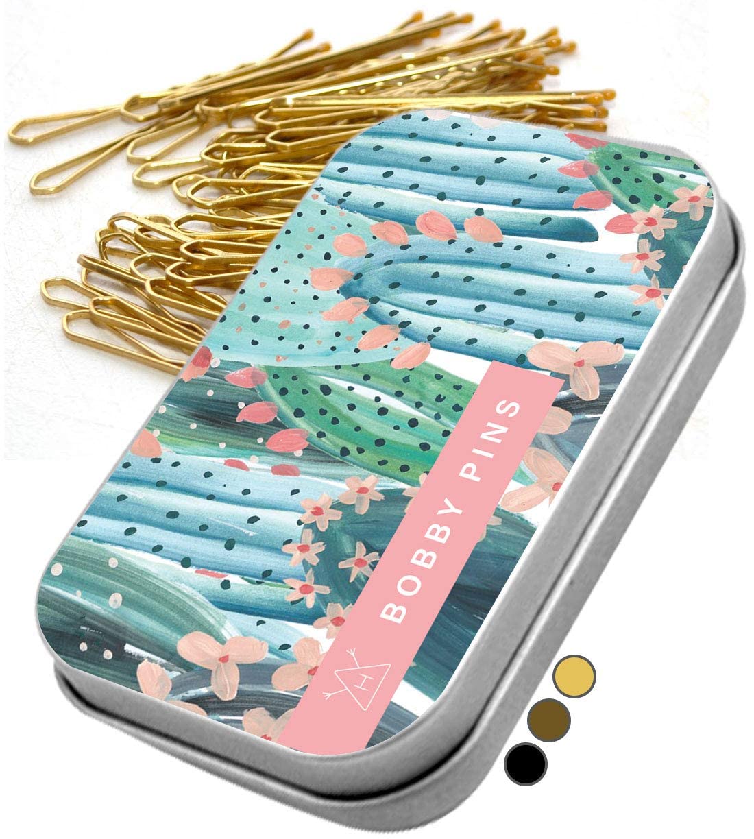 Hawwwy 300 Pieces Premium Bobby Pins with Cute Case for Buns, Hair Pins for Kids, Girls and Women, Thick Hair and Thin Hair Great for All Hair Types - Gold Bobby Pins With Storage Case-image-27