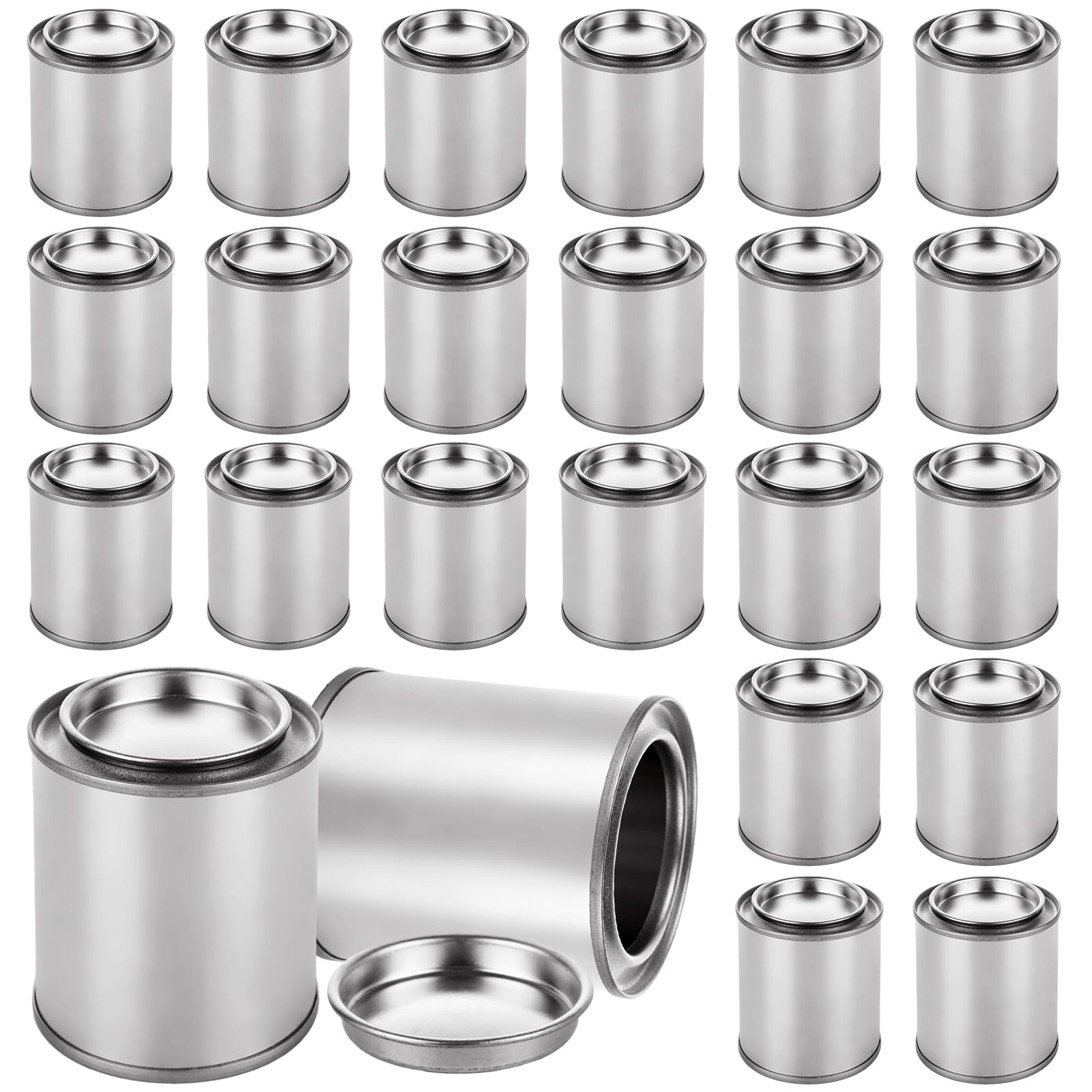 Contenedores de pintura de metal AKOLAFE sin forro, botes herméticos con tapa a presión, pack 24