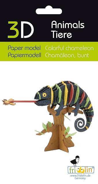 Foto 2 de 2 de Fridolin Modelo de papel 3D camaleón, multicolor