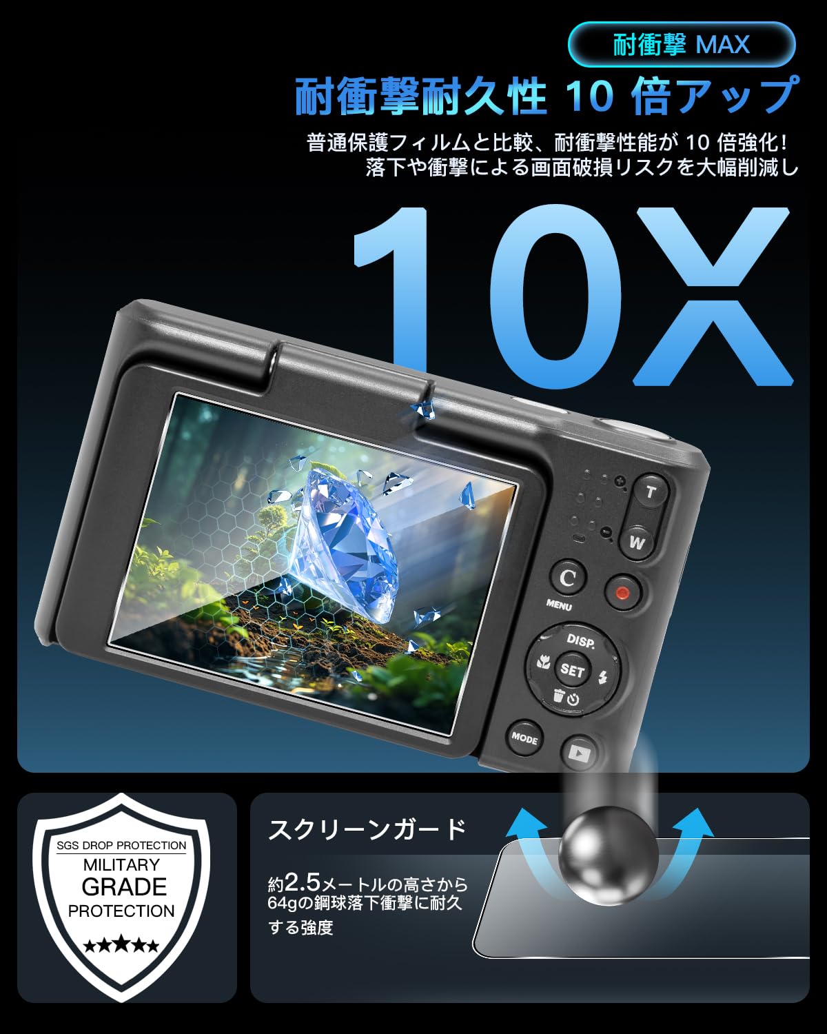 Amazon | 対応 KODAK Pixpro C1 保護フィルム ガラスフィルム 【2枚