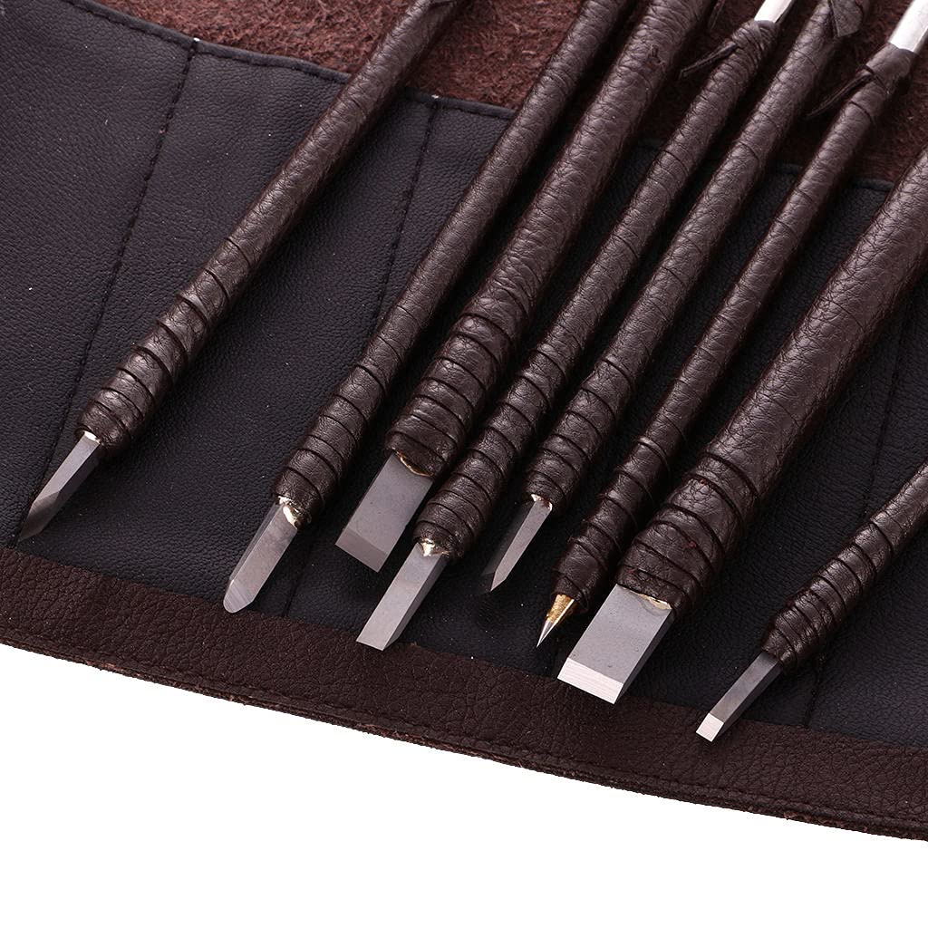 Conjunto De 8 Cincel De Madera Piedra Talla Sello Grabado Afición Herramienta De Artesanía Accesorios