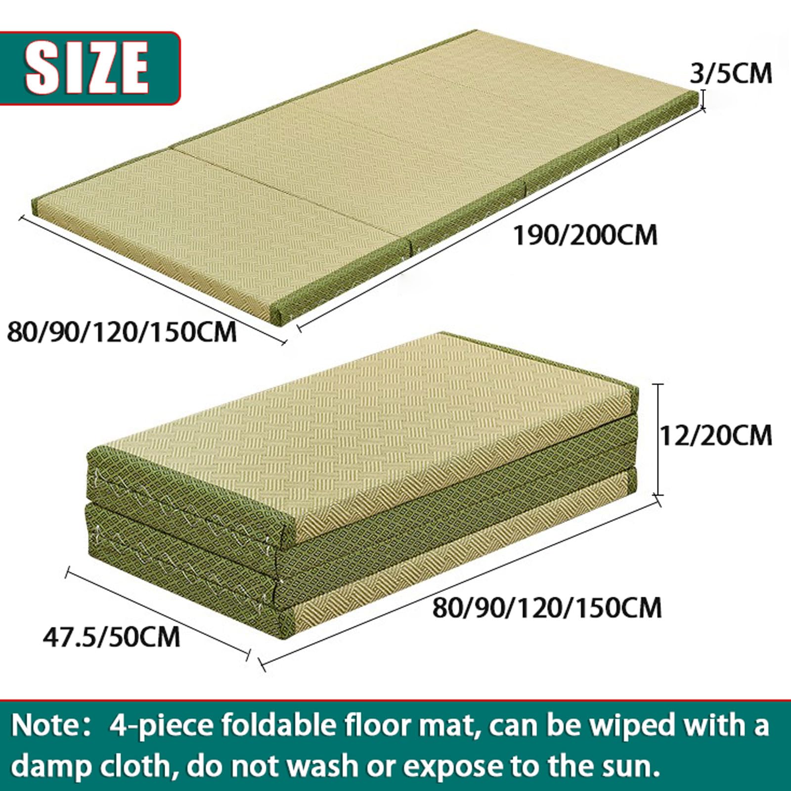 Estera De Tatami Tradicional Japonesa,Tatami Japonés Plegable,Respirable Estera De Tatami De Ratán,colchon Plegable Suelo,con Respaldo Antideslizante,para Meditación Yoga Salón De Té