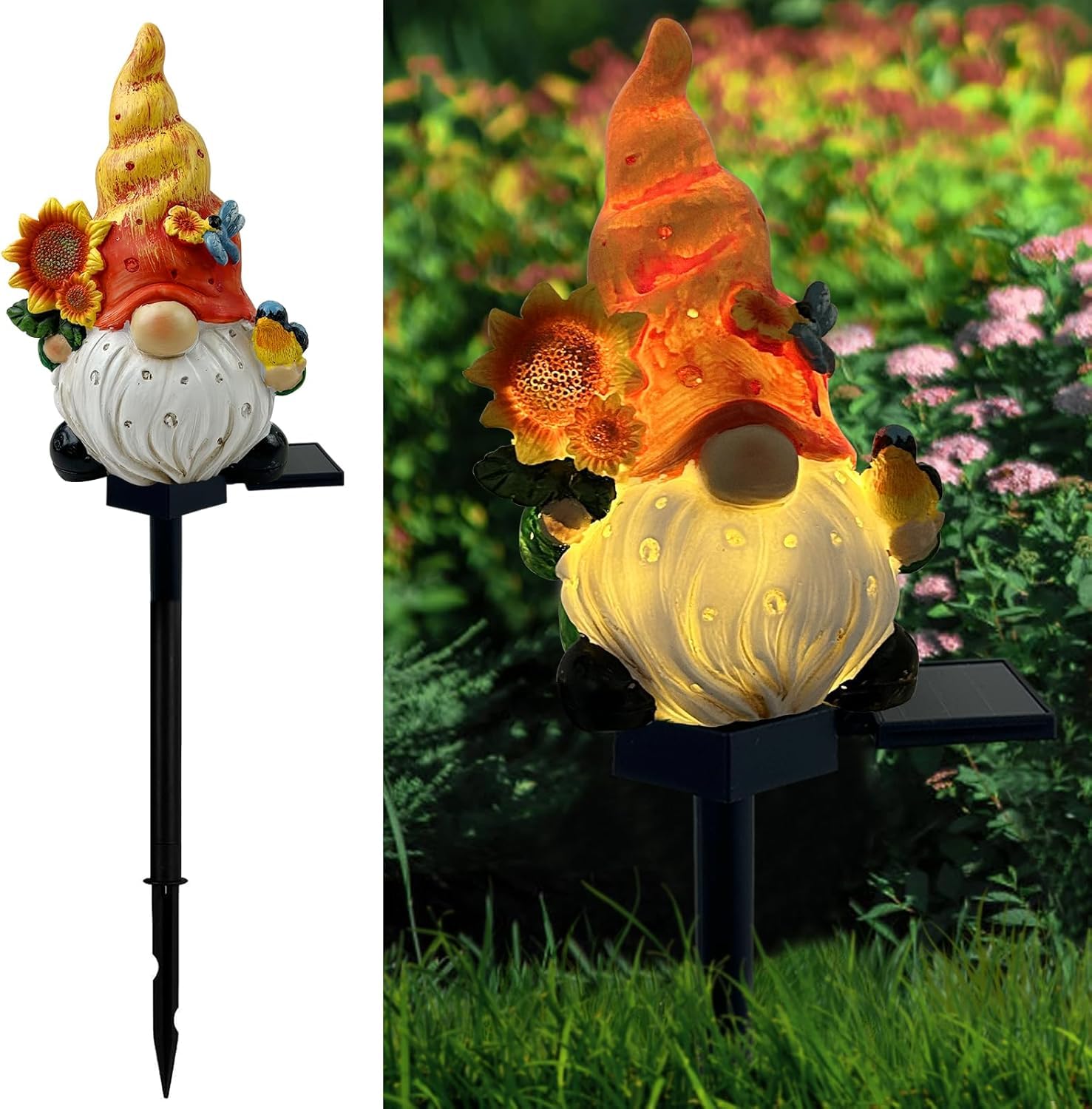 Nain de jardin solaire et lumières de jardin féériques extérieures