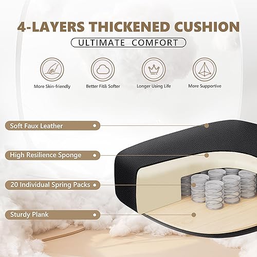 Miniatura 6 de Silla de oficina ejecutiva grande y alta, silla de oficina en casa, silla ergonómica de cuero con reposapiés, silla de escritorio de computadora de